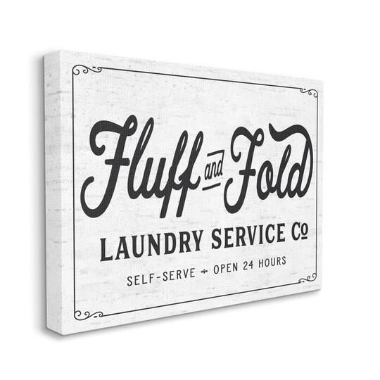 Stupell Industries Fluff and Fold Laundry Room Vintage Country Sign Canvas Wall Art